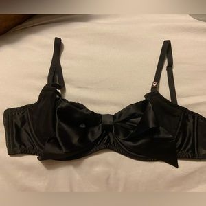 Victorias secret black bow bra no padding BNWT